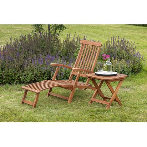 Deckchair Set 2tlg Klapphocker 50x50cm Eukalyptus