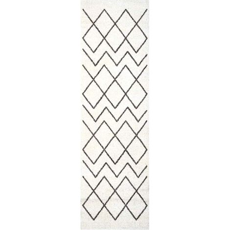 Tapis de cuisine,Tapis de sol Blanc 150 x 45 cm Velours CFW907917 (1/5)