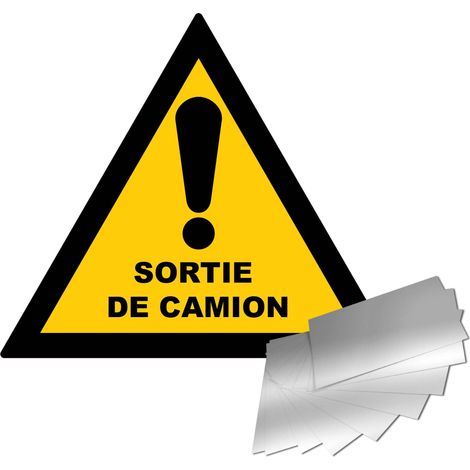Panneau Danger sortie de camion - Alu triangle 300mm - 4010663