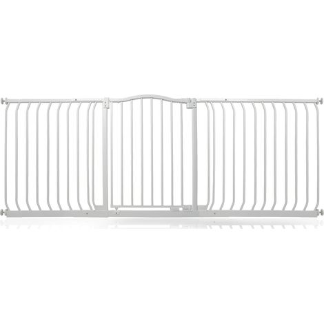 Safetots Barrière De Sécurité Supérieure Avec Design Courbé, Barrière De Sécurité À Pression, 188cm - 197cm, Blanc Mat