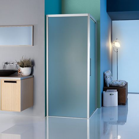 Samo - Paroi de douche fixe 97-99 cm Ht.196,5 cm profilé chromé brillant verre transparent version gauche - Europa SP