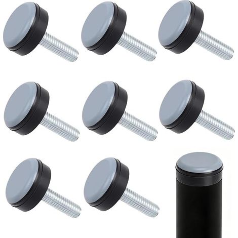 10x Pied Réglable M6 pour Meuble Chaise Patins Teflon PTFE à Visser Protection Sol Parquet Anti Bruit Mise à Niveau Facile pour Table Bureau Canapé Base 23MM (1/5)
