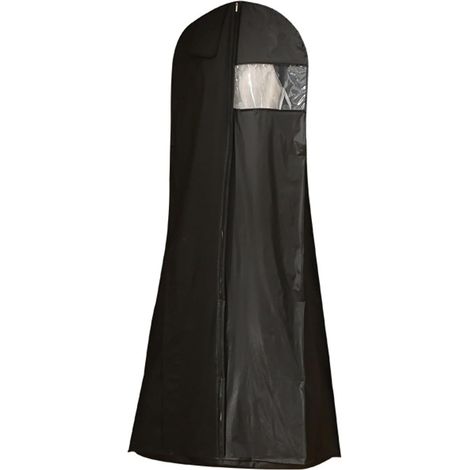 Housse de protection pour tenues de soirée noire, sac à vêtements long suspendu avec fenêtre visuelle et poignée, housse anti-poussière pour robes et gowns, format 80×35×160 cm (1/5)