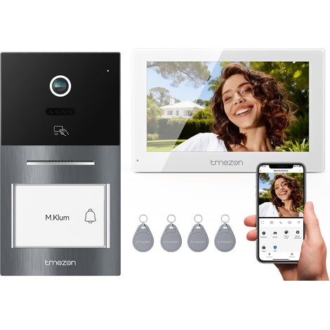 Visiophone Connecté Filaire 2 Fils Y70,Interphone Vidéo WiFi avec Écran Tactile IP,Sonnette vidéo avec Caméra Vision Nocturne,Déverrouillage APP à Distance,Badges RFID,Detection Humaine (1/5)
