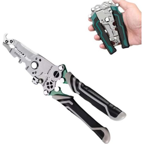 1 Pince multifonction 18 en 1, acier chrome-vanadium, décapage 0,08-1,6mm, coupe-fil, sertissage, électricien (1/5)