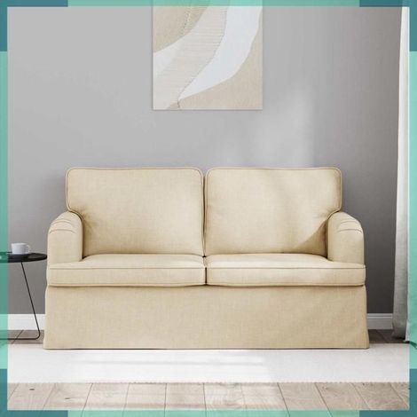 Canapé - 42024488 - Crème - Tissu (rembourrage mousse & fibre) - Cadre métal 144 x 80 x 85 cm (1/5)