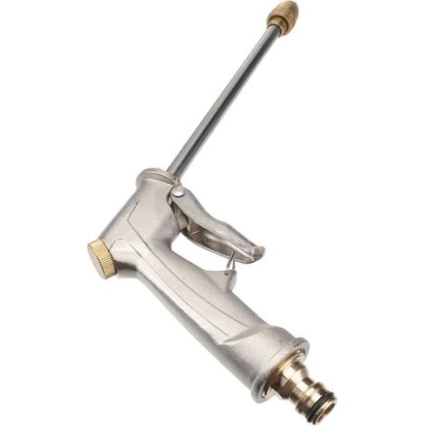 Long Nozzle High Pressure Car Wash And Garden Watering Tool For Homeowners 27.00X14.00X2.50CM Silver Full Metal Plating 1Pcs (1/5)