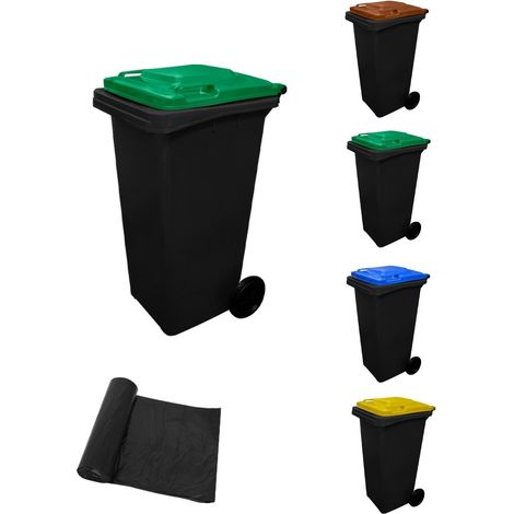Contenedor de basura reciclables Ecodiseño 120L 2 ruedas