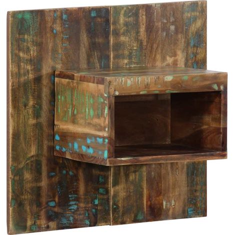 Mesilla de noche-Mesita de noche-Mesapara Dormitorio multicolor 50x27x50 cm madera maciza reciclada 602626