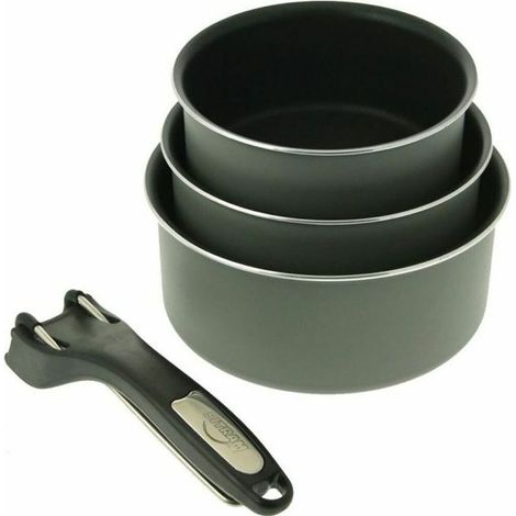 Sitram 710876-Set di 3 pentole antiaderenti in Alluminio, Colore: Grigio Talpa, sitramulti con Manico, 16/18/20 cm (1/5)