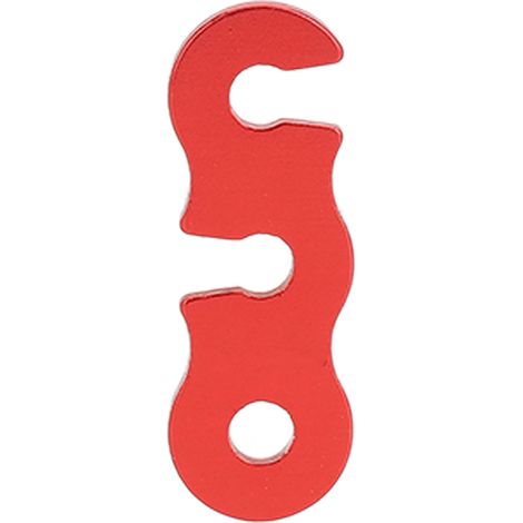 Lot de 10 butées de corde de tente en alliage d'aluminium, ajusteuses, 3 trous, boucle anti-vent, taille S, rouge (1/5)