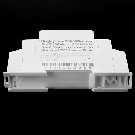 Compteur électrique numérique sur rail DIN DDS5188 LCD 220V 5-25A pour mesure kWh (1/5)