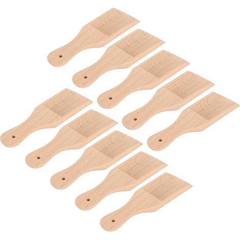 10 Cuillères à Sel de Bain en Hêtre Écologique, Pelle Multifonction Portable pour Salle de Bains, Lot de 10, Taille 9,7x3x1,4 cm (1/5)
