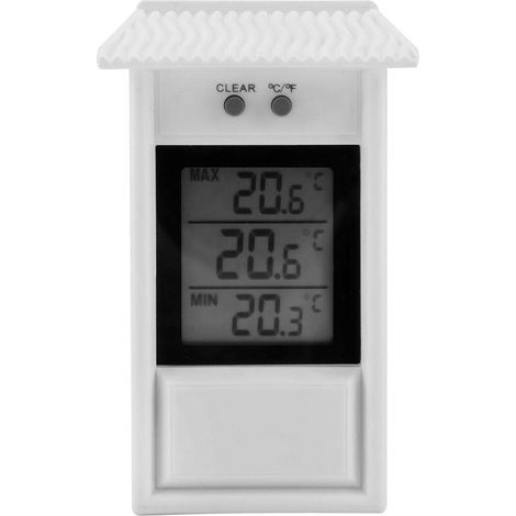 Digitales Hygrometer – LCD-Thermometer – Luftfeuchtigkeit/Temperatur – hohe Präzision – wasserdicht – weiß