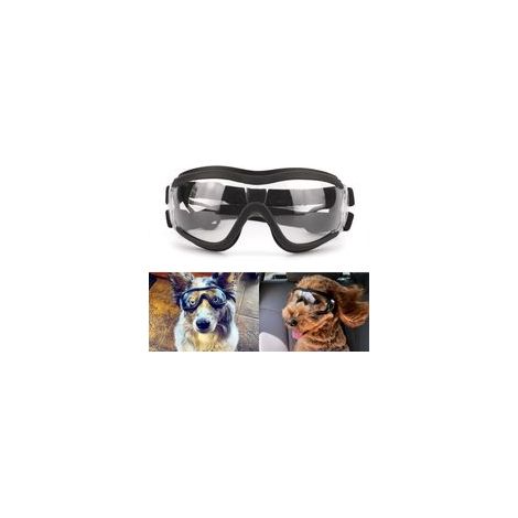 Lunettes pour Chiens Protection des Yeux à l'extérieur Sangle Réglable Facile à Mettre Lunettes de Soleil pour Animaux de Compagnie-Transparent (1/5)