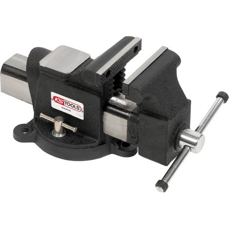 KS TOOLS Tornillo de banco de acero con base giratoria 100 mm - 914.0144
