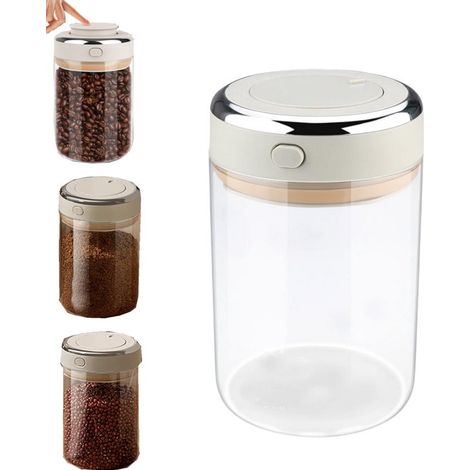 Barattolo di vetro per la conservazione, contenitore per caffè, barattolo per chicchi di caffè, barattolo di vetro sottovuoto, barattolo per latte in polvere, contenitore ermetico, contenitore per chi (1/5)