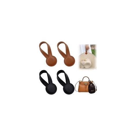 Lot de 4 porte-serviettes magnétiques en cuir, porte-serviettes, clips magnétiques pour chapeau, voyage, sac à main, sac à dos, salle de bain, cuisine (1/5)