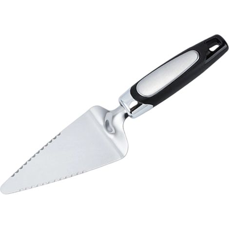 Pie Server - Stainless Steel Cake Slicer - Dual Serrated Edge - For Cakes Pies Pastries - Black - 1 Piece (1/5)