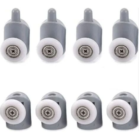 8 Pièces Roulette Porte Coulissante Douche 23mm, Rouleaux pour Porte Coulissante de Salle de Bain (1/5)