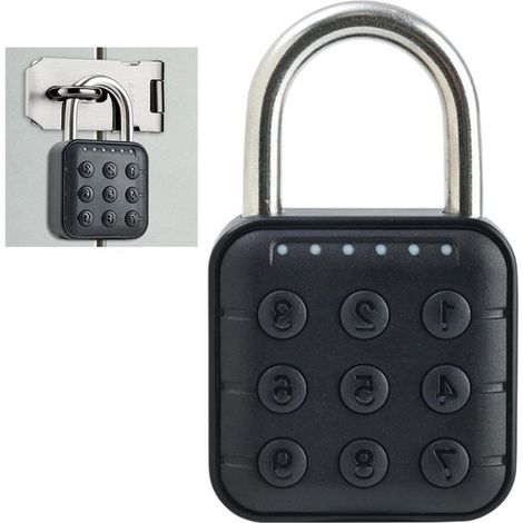 Lucchetto elettronico a combinazione a 6 cifre - Nero  Lucchetto per palestra scolastica all'aperto - Lucchetto di sicurezza impermeabile IP67 per bagagli