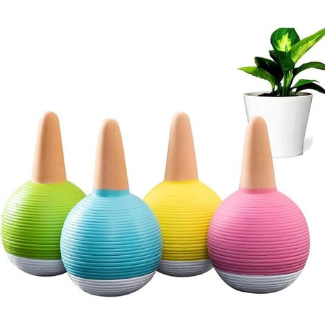 4 Cônes Cône d’arrosage, 430ml, d'argile d'Irrigation Boules, Terre Cuite Dispositifs d'Arrosage Automatiques en Céramique pour Vacances Plante en Pot Boîte de Balcon Distributeur d'eau (1/5)