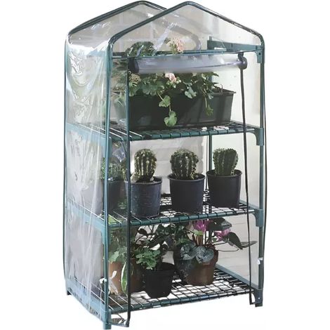 Serre Verdemax “Azalea” à 3 étagères 70×50×H125 cm – avec housse transparente incluse (1/3)