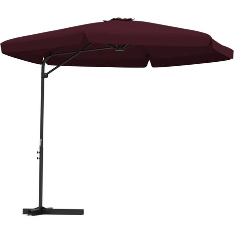 Ombrellone da esterno con palo in acciaio 300 cm rosso bordeaux