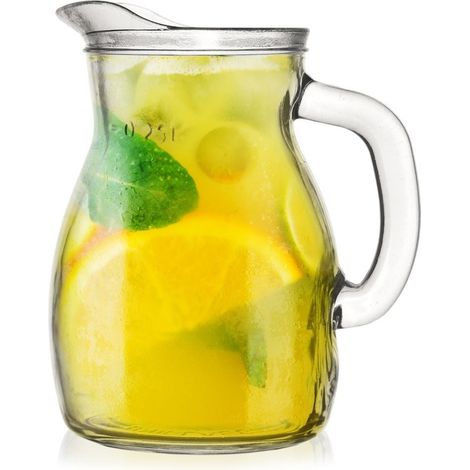 Pichet en verre polyvalent avec bec verseur anse et echelle graduee 300 ml