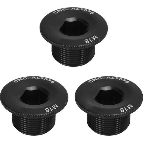 vis de fixation de pédalier de vélo en alliage d'aluminium, filetage standard M18, compatibles avec les plateaux monoblocs, noires AQWHBYV (1/4)