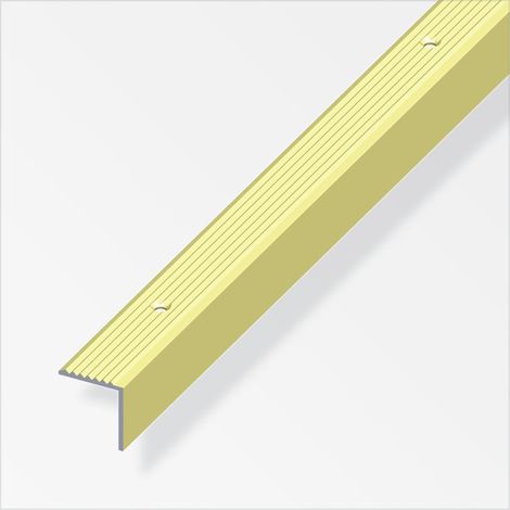 alfer Treppenprofil 2 m, 19 x 20 mm Aluminium eloxiert messing Treppenkantenprofil (1/2)