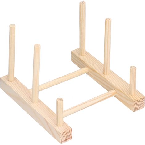 Support de Séchage en Bois pour Vaisselle, Rack de Rangement pour Assiettes, Bols, Tasses et Couvercles de Casseroles (1/5)