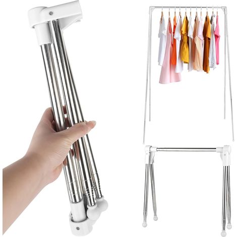 Asciugatrice portatile pieghevole, da 33 a 71,1 cm, portatile, per viaggi, casa, lavanderia, campeggio, uso esterno, bianco
