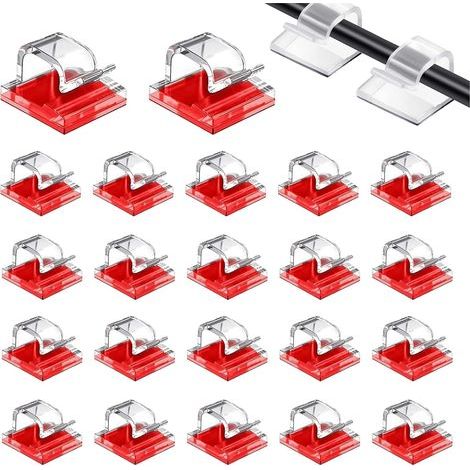 60 pièces de crochets adhésifs transparents, crochets autocollants pour fixation de guirlande lumineuse, crochets muraux à coller (1/5)