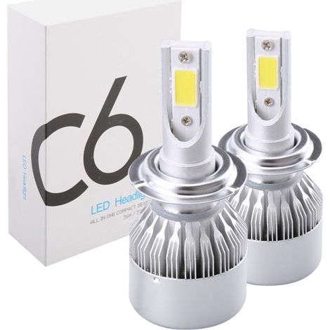 TRADE SHOP - Coppia Lampade Anabbaglianti Abbaglianti C6 Hb3 9005 6000k Led 8v-48v F 36w/3800lm Auto Moto -