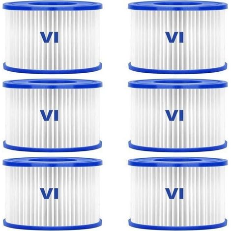 Filtre à cartouche Bestway 58323 - 6 PCS - Compatible Lay-Z-Spa - Filtration efficace (1/5)