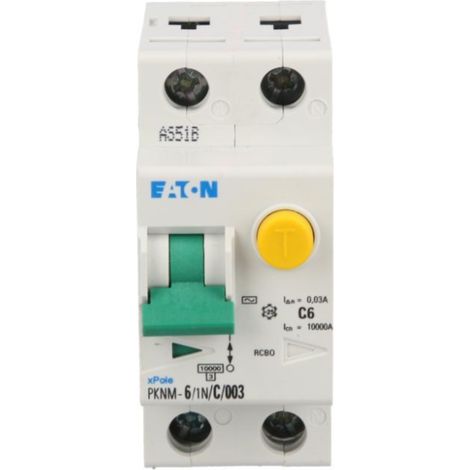 Interruttore differenziale 2P 6A C 0.03A tipo AC pknm 6/1N/C/003-MW 236017