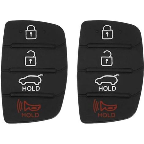 Set mit 2 Ersatz-Gummischlüsselanhängern für 4-Tasten-Fernbedienungen von Hyundai Santa Fe Sport und Sonata (Modelljahre 2013–2018) mit Tastatur