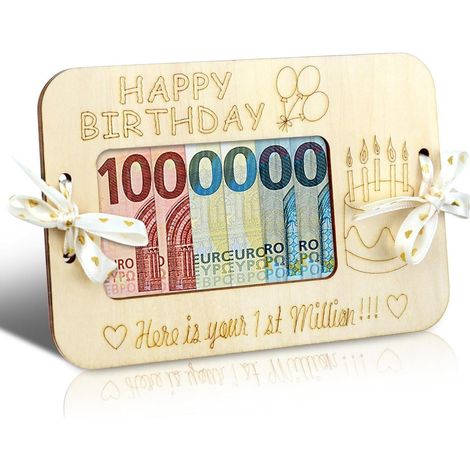 Cadre Photo Bois - 1 Unité - Style Naturel - Cadeau Argent Original - Anniversaire Jeunesse - Format Billet (1/5)