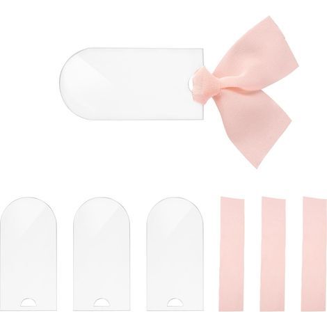 Set mit 20 transparenten Acryl-Platzkarten – leere Etiketten im Format 9 x 4,5 cm zum Personalisieren, perfekt für die Tischdekoration bei Hochzeiten und Veranstaltungen. (1/5)