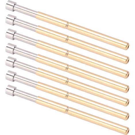 100 broches de test à ressort à tête concave en laiton, diamètre du tube : 2,02 mm (0,1 po), diamètre du tube : 33,35 mm (1,3 po), broches de test pour circuits imprimés