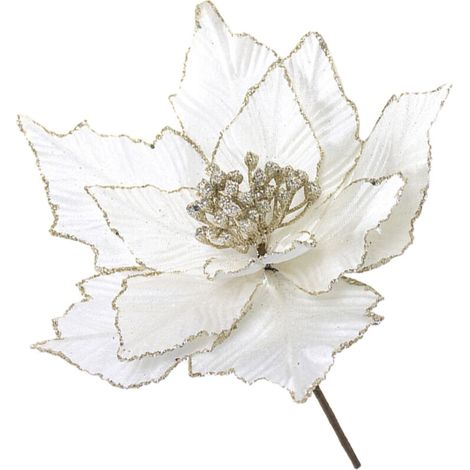 Jeffergarden Composition florale et feuillue artificielle de Noël - Style B, étamines blanches, 24 x 28 cm-DOU