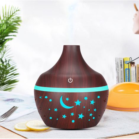 300-ml-Aromatherapie-Diffusor aus dunklem Holz – Luftbefeuchter für ätherische Öle (1/5)