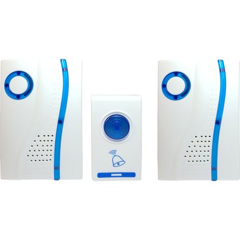 Coppia Campanelli Senza Fili Spina 220V Wireless Pulsante 32 Melodie 704AK3