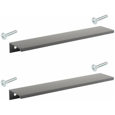 Poignée de meuble métal noir mat 180mm – Entraxe 160mm – À visser – Design extra plat pour cuisine et salle de bain (1/4)