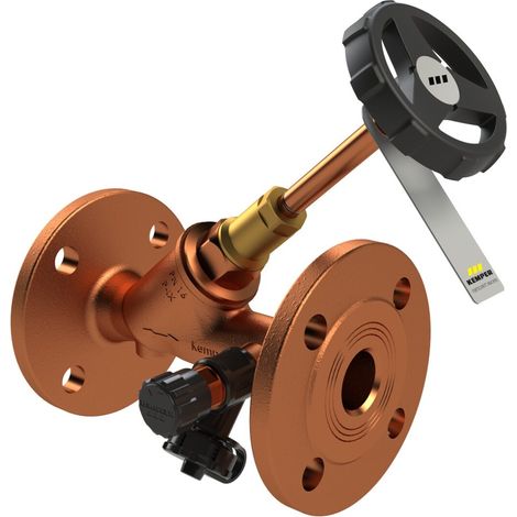 Kemper válvula de corte de asiento inclinado, con válvula de vaciado, conexión embridada, Figura 135 02, DN 40, 1350204000
