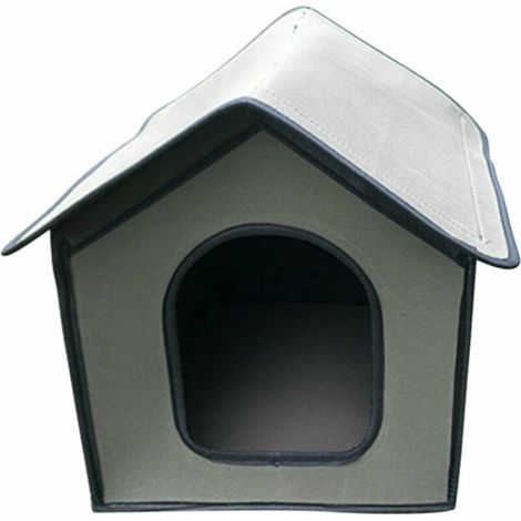 royaluxe - Niche pour Chien Exterieur  Maison pour Chat Étanche  Cabane Chat Exterieur Hiver pour Animaux de Compagnie  Abri Ecologiques Pliable pour Chat/Lapin/Petit Chien（gris） (1/5)