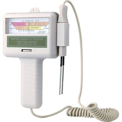 Wasserqualitätstester, tragbarer digitaler Monitor, PH-Wassertester, Chloranalyse, Schwimmbad-Testkit (weiß) (1/4)
