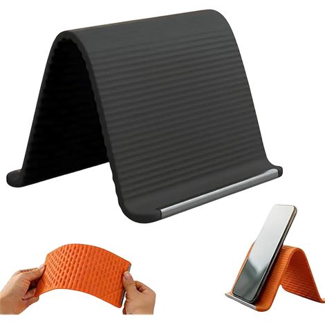 Generic Flexible Silicone and Aluminum Mobile Phone Holder, 20 x 10 cm, Foldable and Flexible, Universal Holder for Smartphones, Tablets and Laptops (B)