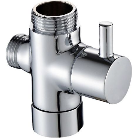 Robinet inverseur de douche à 3 voies G1/2" en laiton avec joint en caoutchouc - Composant du système de douche de salle de bain